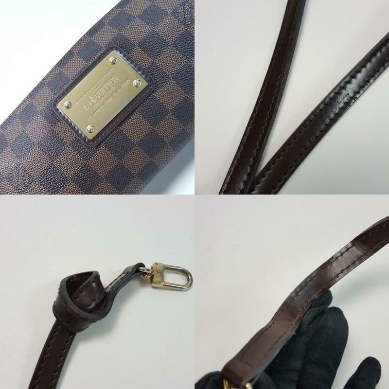 Louis Vuitton Eva Damier Ebene Chain Brown Coated Canvas Cross Body Bag