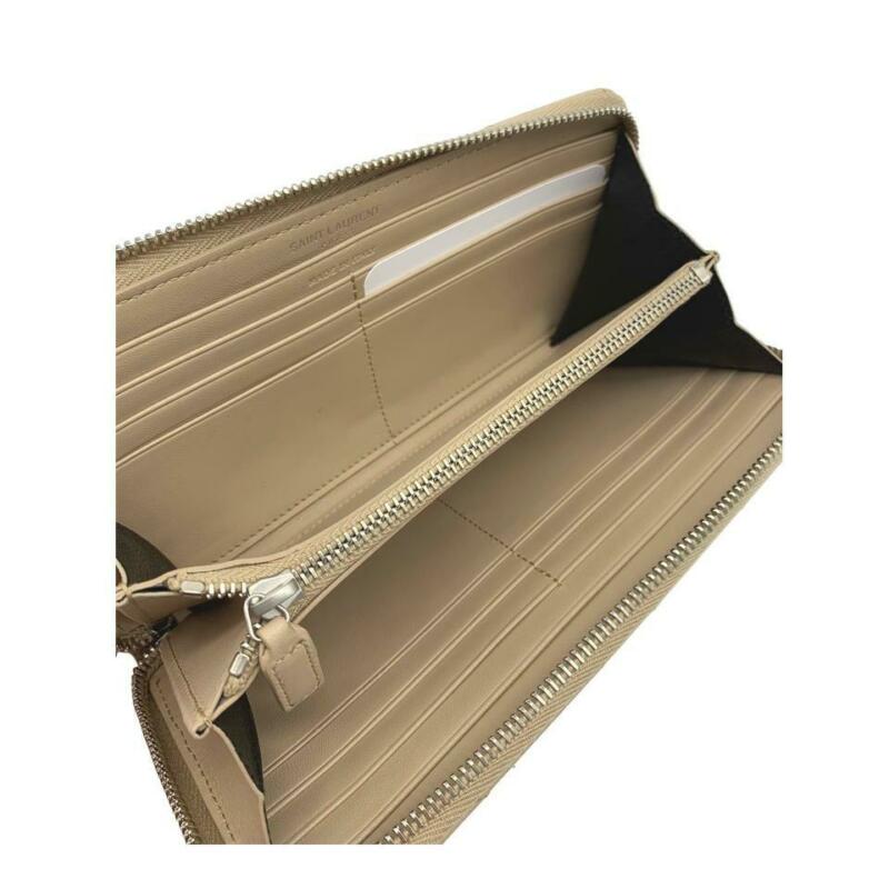 Saint Laurent Dark Beige Monogram Loulou New Matelasse Leather Zip Around Wallet