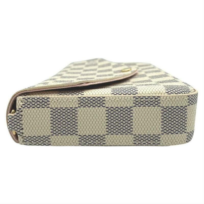 Louis Vuitton Pochette Felicie Rose Ballerine 2019 White Damier Azur Canvas