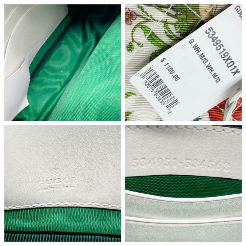Gucci Ophidia Trapuntata Floral Mini White Canvas Cross Body Bag