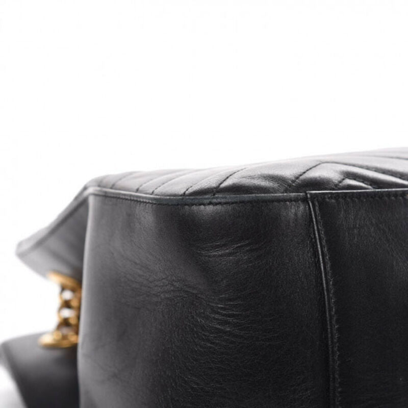 Gucci GG Marmont Calfskin Matelasse Medium Black Leather Shoulder Bag