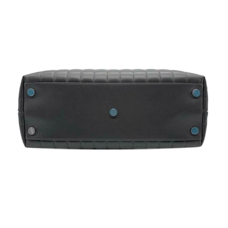 Saint Laurent Monogram Loulou Large Matelassé Shopper Grey Leather Tote