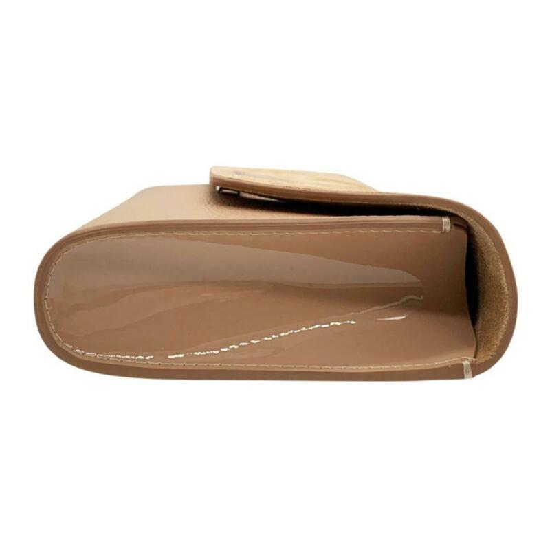 CHRISTIAN LOUBOUTIN Clutch Vero Dodat Velour Suede Beige Leather Shoulder Bag