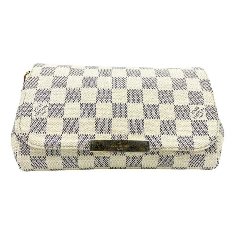 Louis Vuitton Favorite Pm White Damier Azur Canvas Cross Body Bag