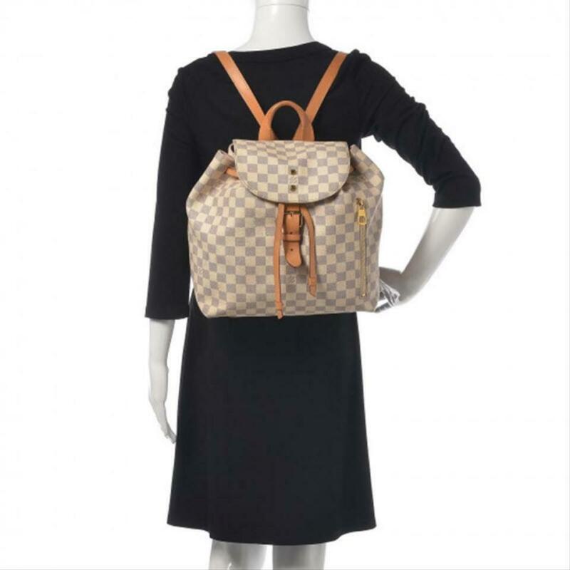 Louis Vuitton Sperone Rose Ballerine White Damier Azur Canvas Backpack