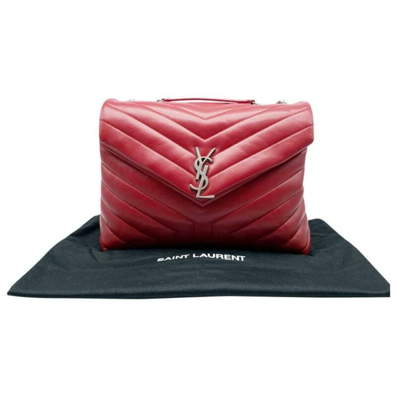 Saint Laurent Monogram Loulou Calfskin Matelasse Medium Monogram Chain Satchel