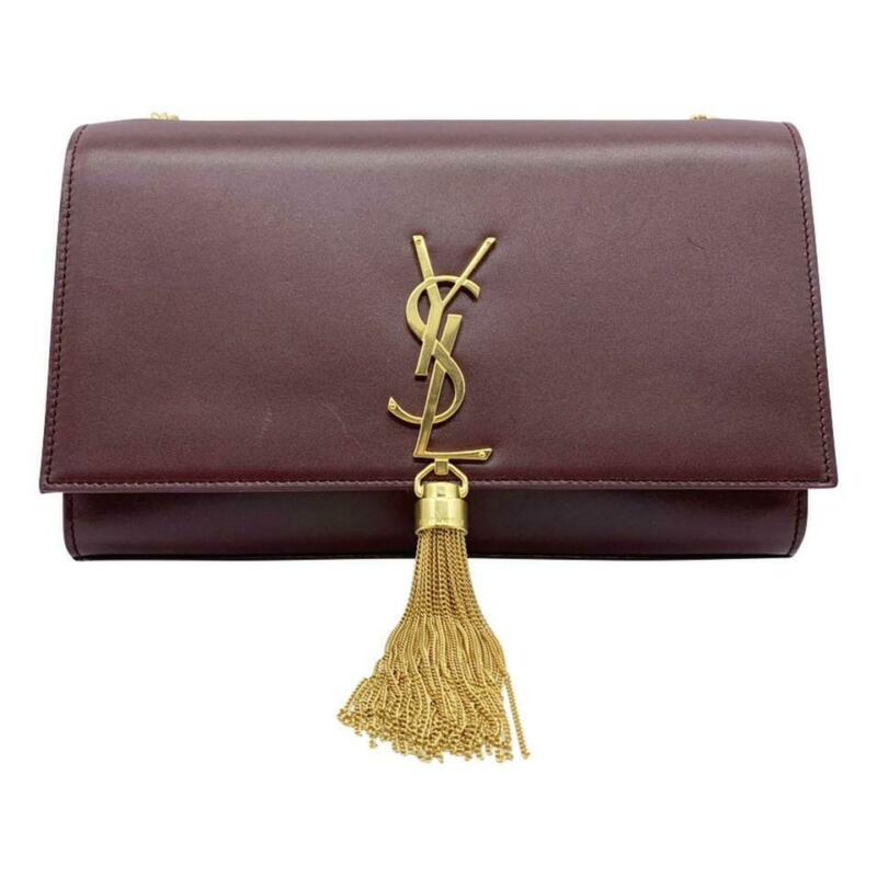 Saint Laurent Monogram Kate New Monogram Medium Tassel Chain Strap Bordeaux