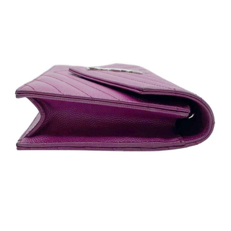 Saint Laurent Chain Wallet Small Purple Leather Cross Body Bag