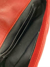Saint Laurent Monogram Collège Chain Wallet Sheepskin Matelasse New Red Leather