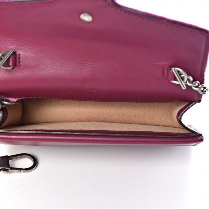 Gucci Dionysus Super Mini Fuchsia Purple Velvet Cross Body Bag