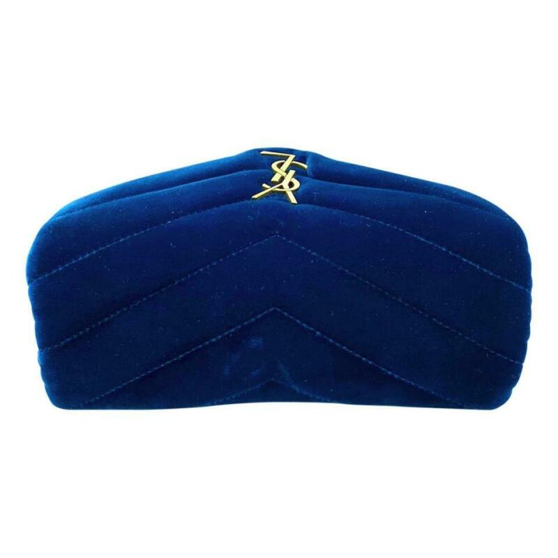 Saint Laurent Monogram Loulou Toy Navy Blue Velvet Cross Body Bag
