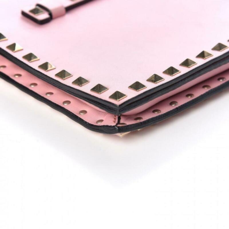 Valentino Clutch Rockstud Nappa Light Pink Leather Wristlet