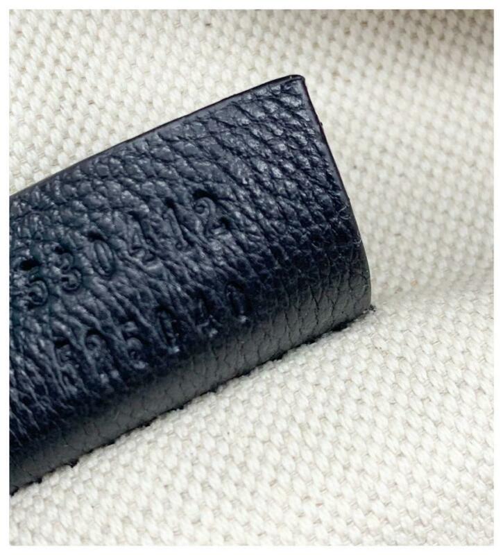 Gucci Belt Bum Retro Print Fanny Pack 80 Black Leather Messenger Bag