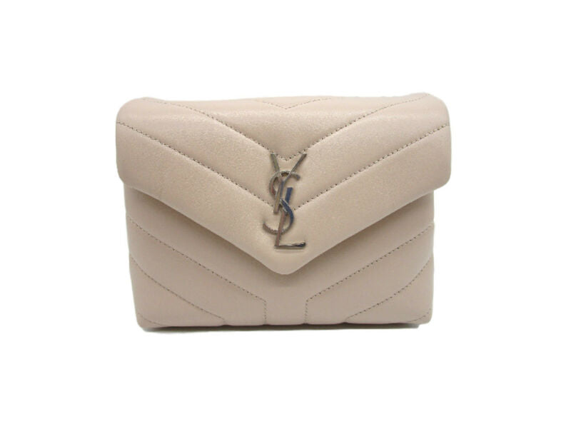 Saint Laurent Monogram Loulou Toy Light Pink Leather Cross Body Bag