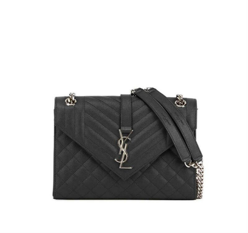 Saint Laurent Monogram Envelope Shoulder Medium Tri-quilted Matelasse Grain De