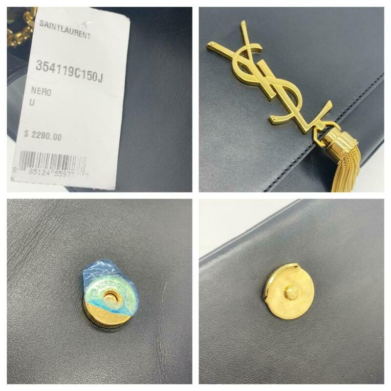 Saint Laurent Monogram Kate Clutch W Medium Smooth W/ Tassel Black Calfskin