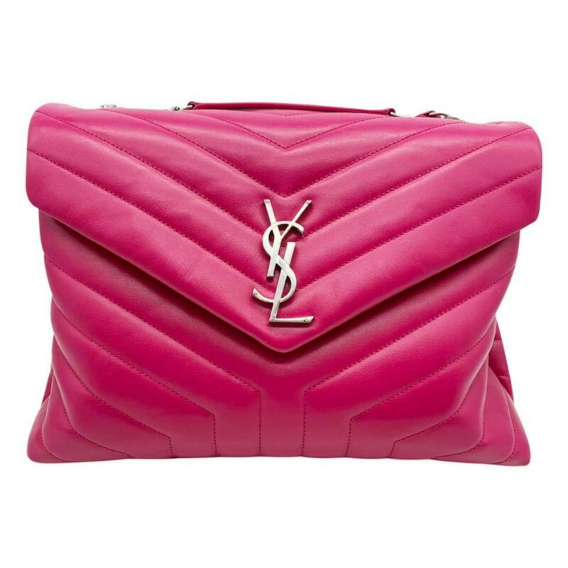 Saint Laurent Monogram Loulou Medium Calfskin Freesia Pink Leather Shoulder Bag