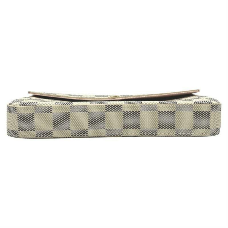 Louis Vuitton Pochette Felicie Rose Ballerine 2019 White Damier Azur Canvas