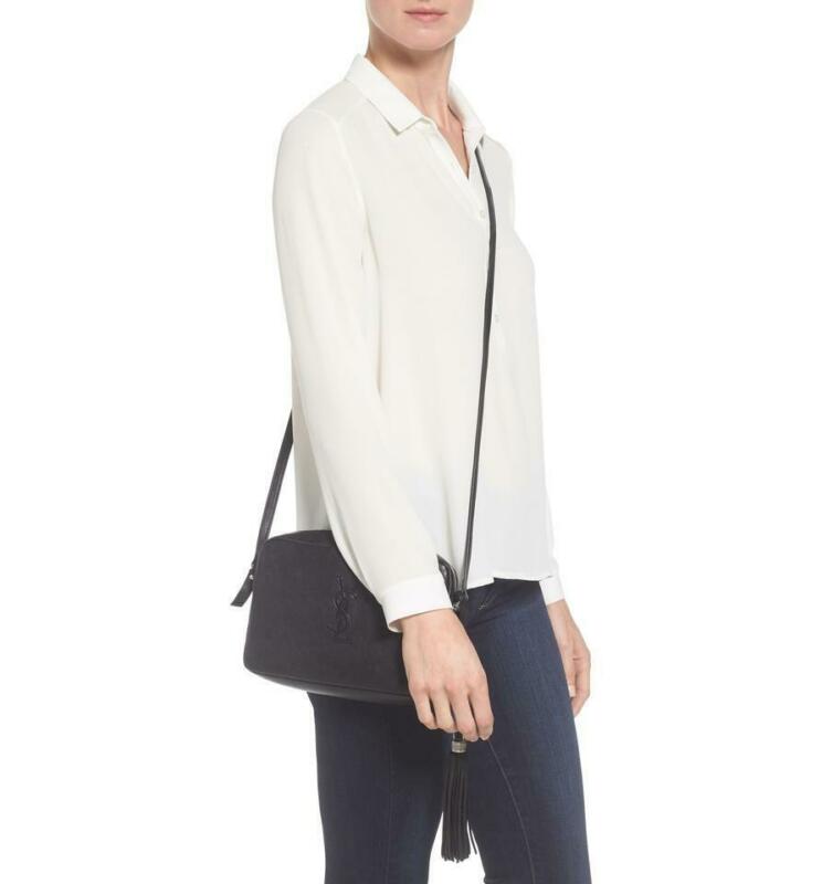 Saint Laurent Monogram Lou Camera Tassel Black Tulip Leather Cross Body Bag