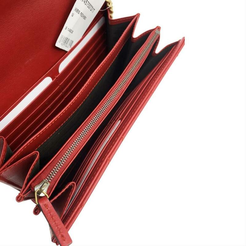 Gucci Chain Wallet Marmont Calfskin Matelasse Gg Red Leather Cross Body Bag