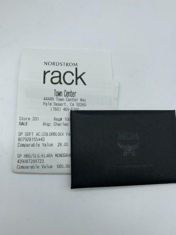 MCM Hobo Klara Monogrammed Beige Leather Shoulder Bag