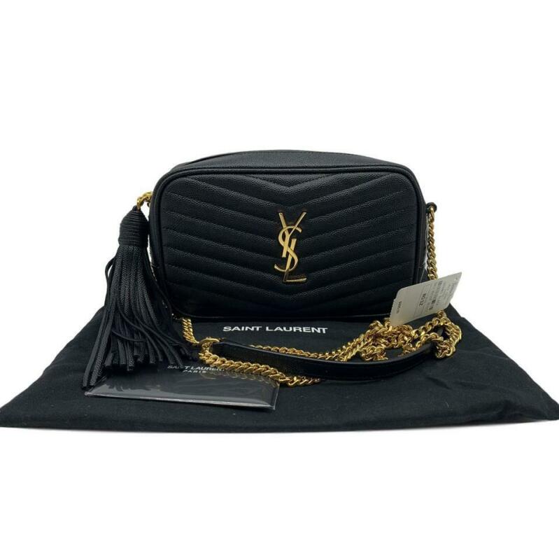 Saint Laurent Monogram Ysl Camera Black Leather Cross Body Bag