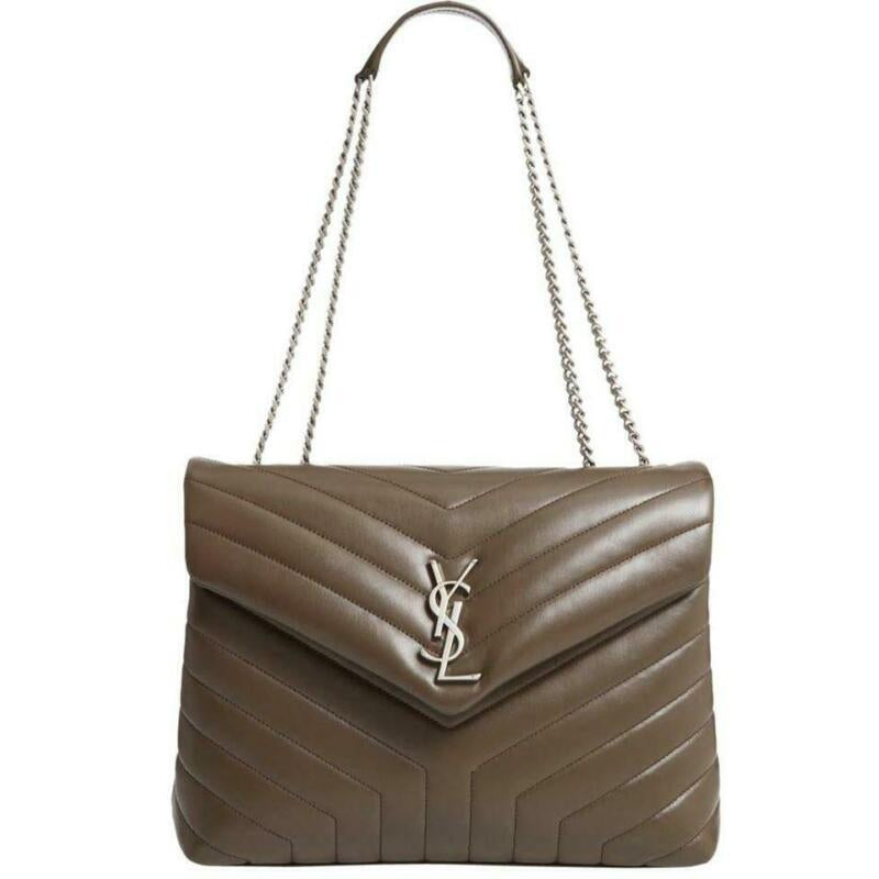 Saint Laurent Monogram Loulou Medium Faggio Brown Leather Shoulder Bag