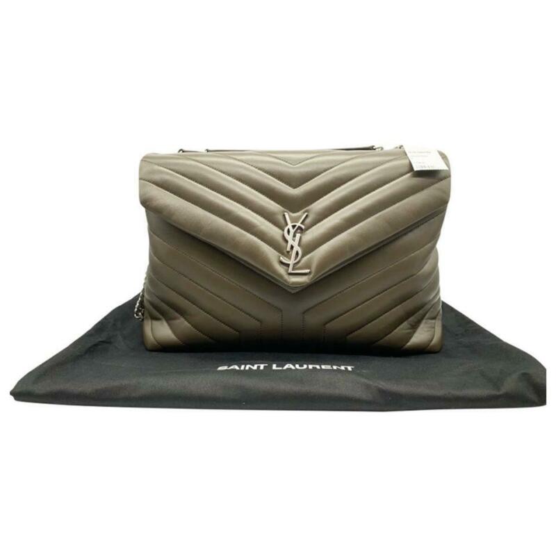 Saint Laurent Monogram Loulou Faggio Large Matelassé Brown Leather Shoulder Bag
