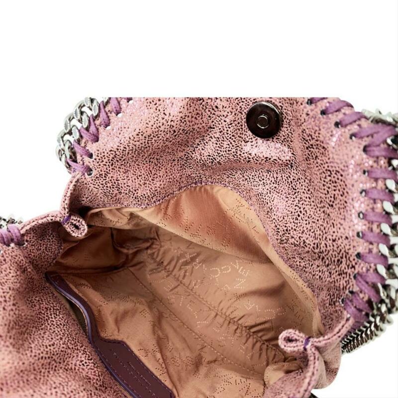 Stella McCartney Tiny Falabella Metallic Shaggy Deer Purple Faux Leather