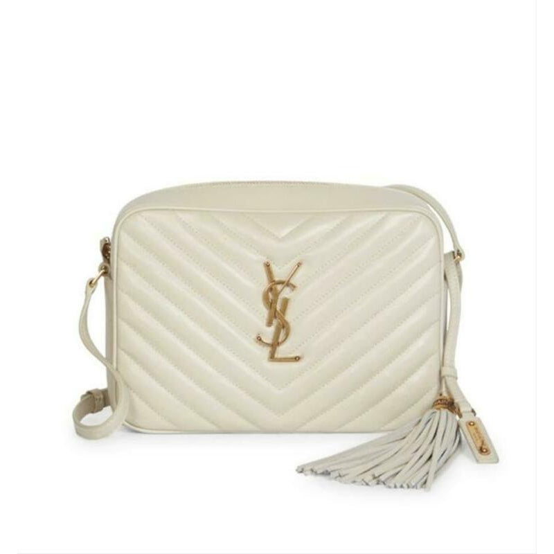 Saint Laurent Monogram Camera Lou Matelassé Crema Soft White Leather Cross Body