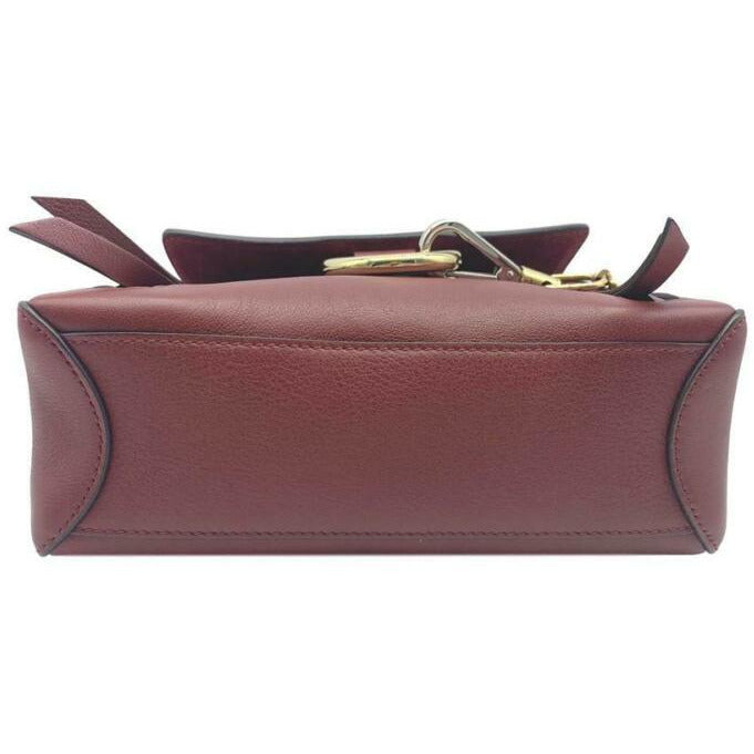 Chloé Faye Daye Mini Leather/Suede Red Leather Shoulder Bag