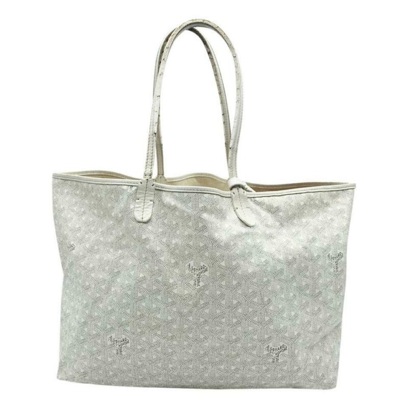Goyard Goyardine Saint Louis Pm with Pouch White Coated Canvas Tote
