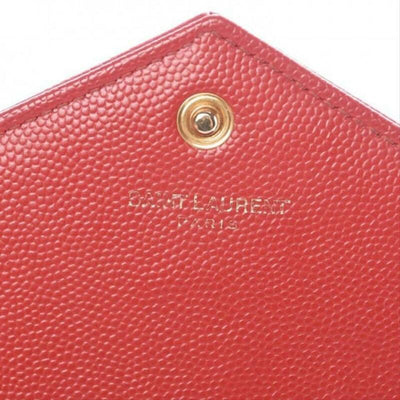Saint Laurent Chain Wallet Small Monogram Matelasse Red Leather Cross Body Bag