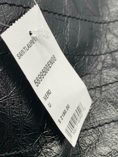 Saint Laurent Niki Large Crinkled Calf Shopper Black Leather Tote