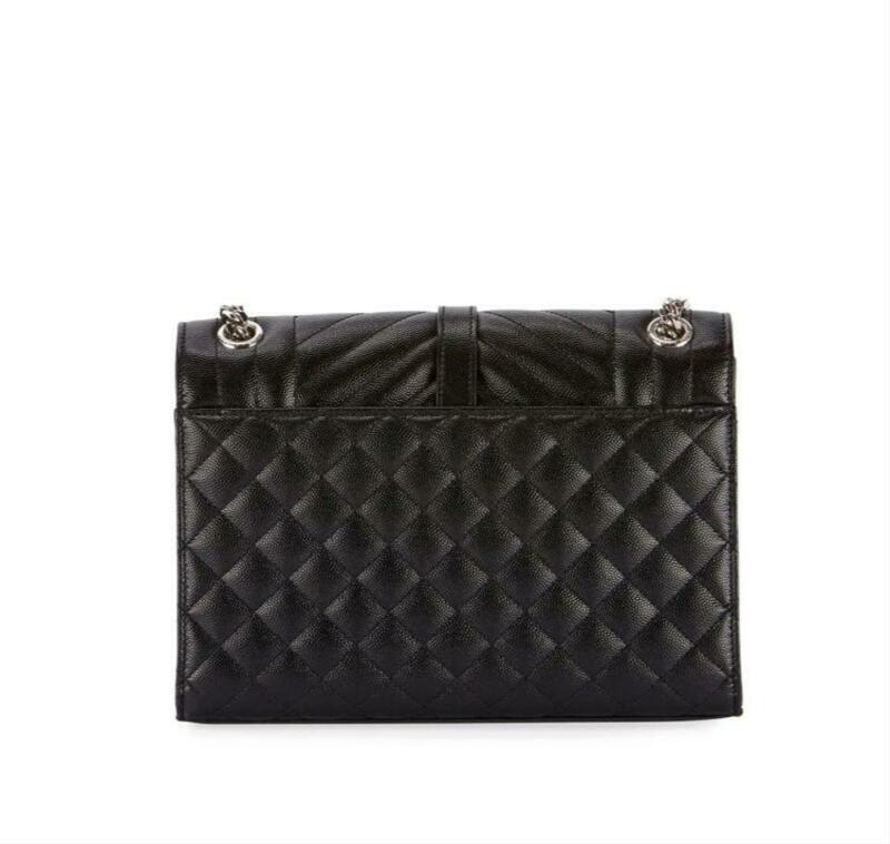 Saint Laurent Monogram Envelope Shoulder Medium Tri-quilted Matelasse Grain De