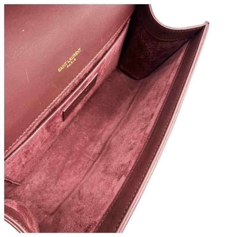Saint Laurent Monogram Kate New Monogram Medium Tassel Chain Strap Bordeaux