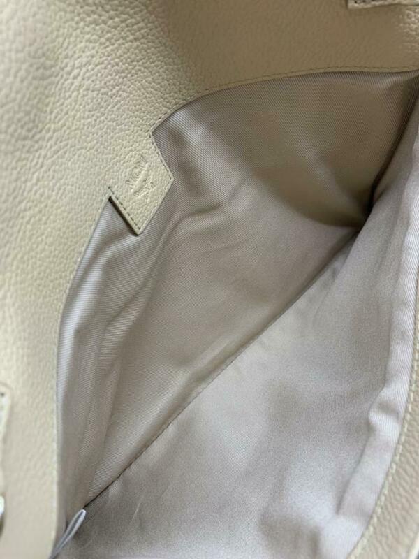 MCM Corina Leather & Visetos Foldover Beige Coated Canvas Cross Body Bag