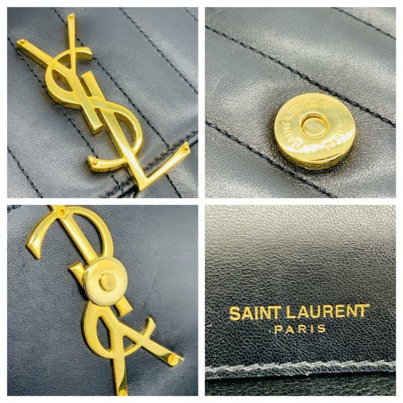 Saint Laurent Vicky Monogramme Black Calfskin Leather Shoulder Bag