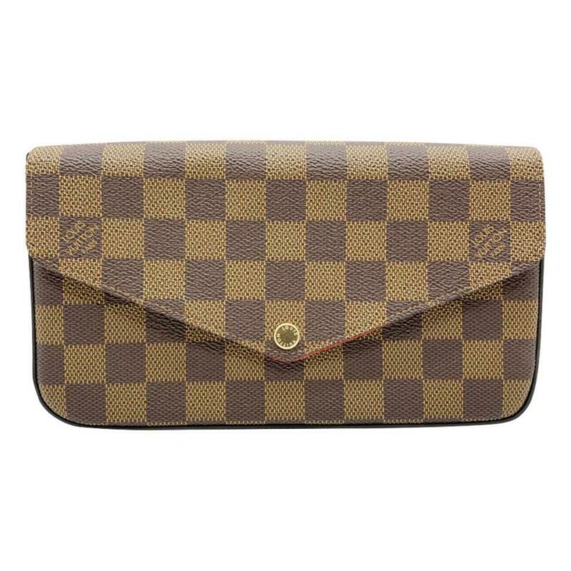 Louis Vuitton Pochette Felicie Chain Wallet Brown Damier Ébène Canvas Shoulder