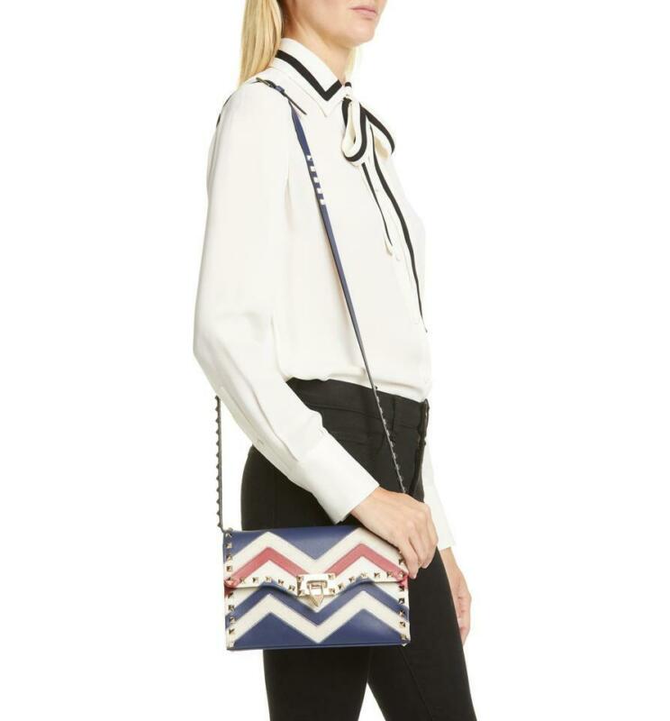 Valentino Shoulder Small Rockstud Blue Leather Cross Body Bag