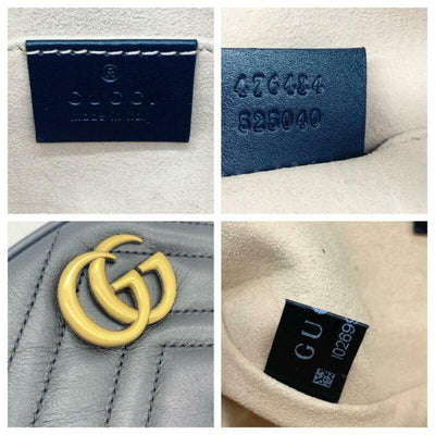 Gucci GG Marmont Belt Calfskin Matelasse 95 38 Black Leather Messenger Bag