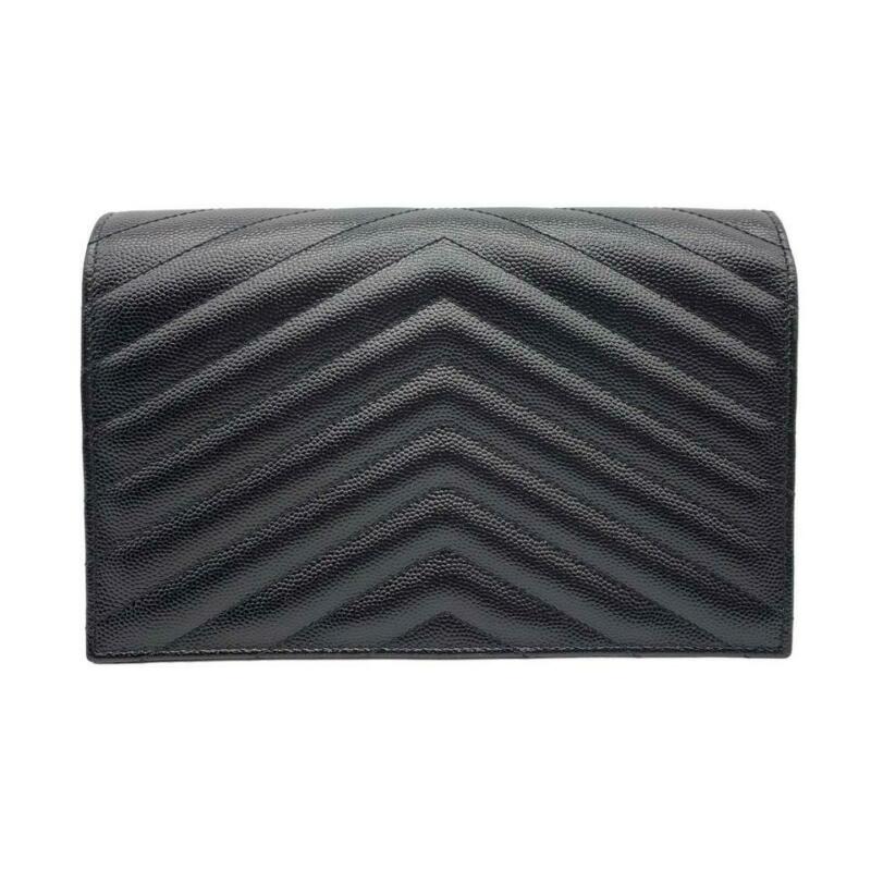 Saint Laurent Chain Wallet Envelope Woc Monogram Black Leather Cross Body Bag