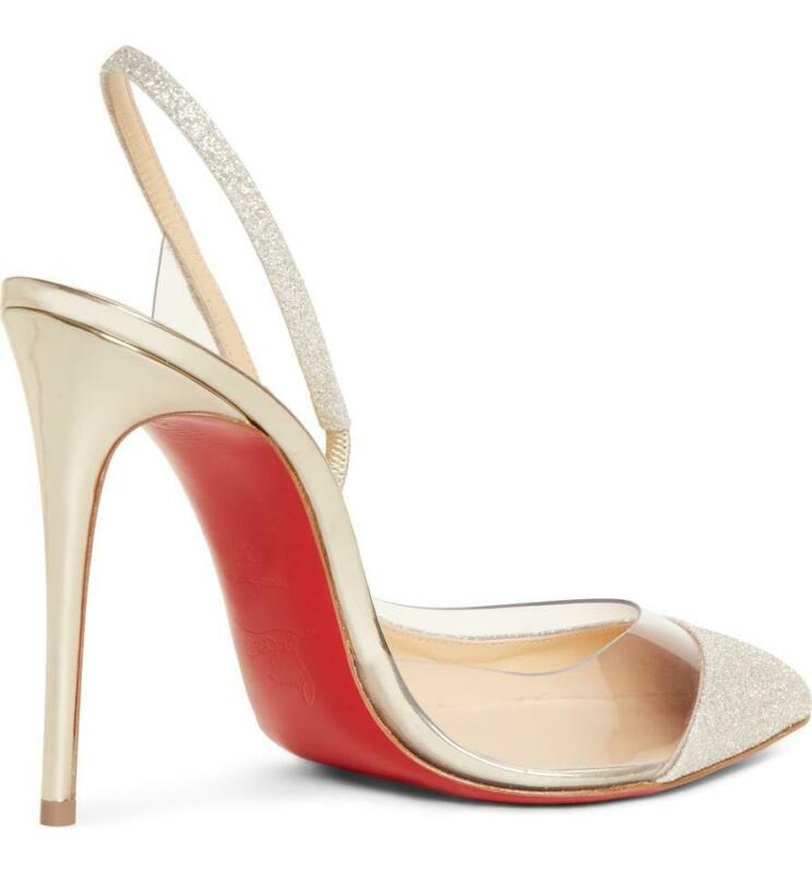 Christian Louboutin Gold Optisexy Glitter Slingback Pumps