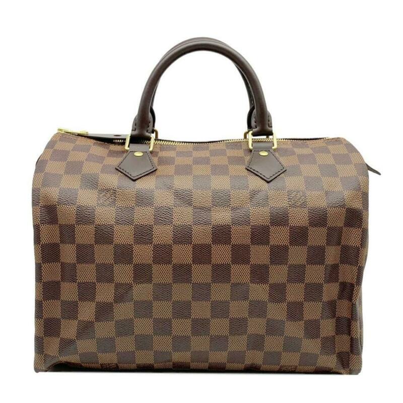 Louis Vuitton Speedy 30 Damier Ebene Brown Coated Canvas Satchel