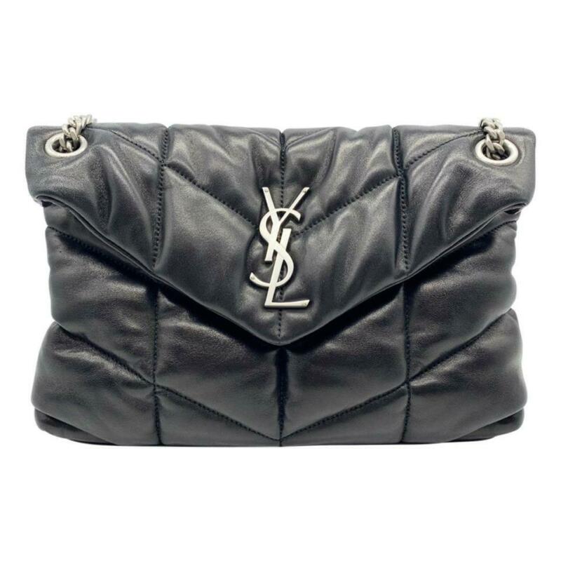 Saint Laurent Monogram Loulou Puffer Black Leather Shoulder Bag