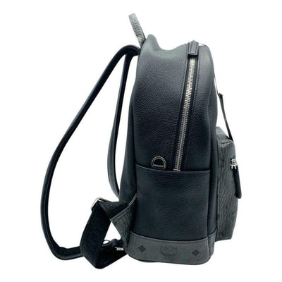MCM Small Visetos Canvas Black Leather Backpack