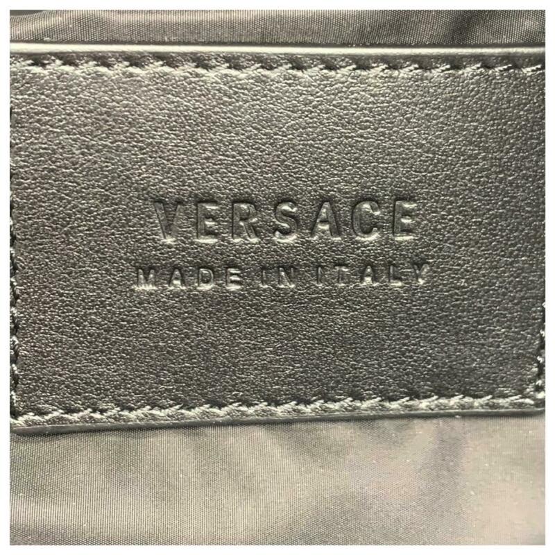 Versace 905 Vintage Logo Black Nylon Backpack