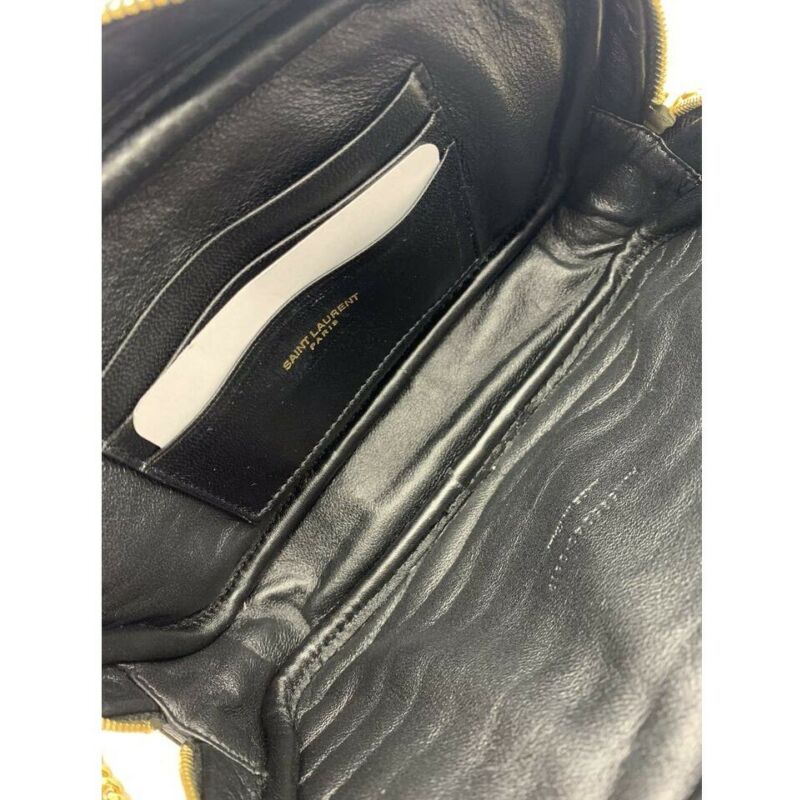 Saint Laurent Monogram Ysl Camera Black Leather Cross Body Bag