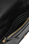 Balenciaga Metallic Edge Chain Gold Chain Wallet Black Leather Cross Body Bag