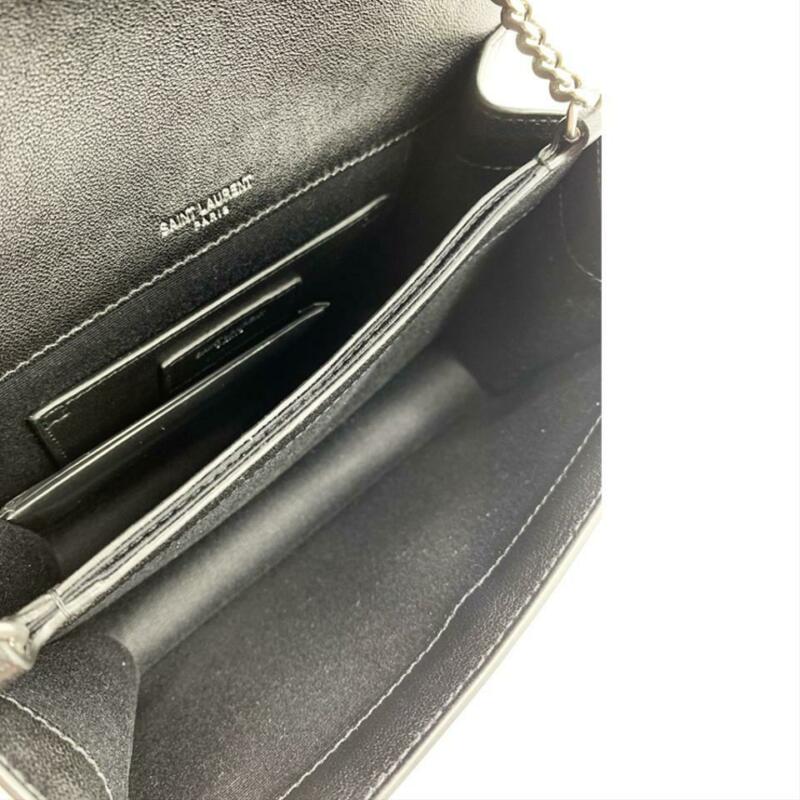 Saint Laurent Monogram Shoulder Sunset Small Black Leather Cross Body Bag